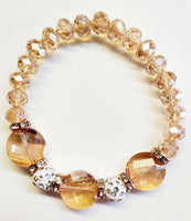 Disco Stone Beaded Stretch Bracelet