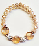 Disco Stone Beaded Stretch Bracelet