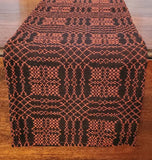 Country Primitive Nantucket Black Orange Table Runner 56"