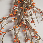 Country Primitive 4 Foot Pip Berry Garland Orange & Cream