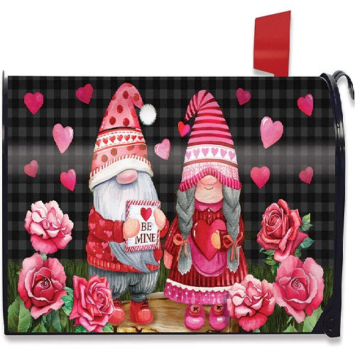 Country Primitive Valentine's Gnomes Magnetic Mailbox Cover Standard