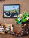 County Primitive Sunflower Truck Framed Print