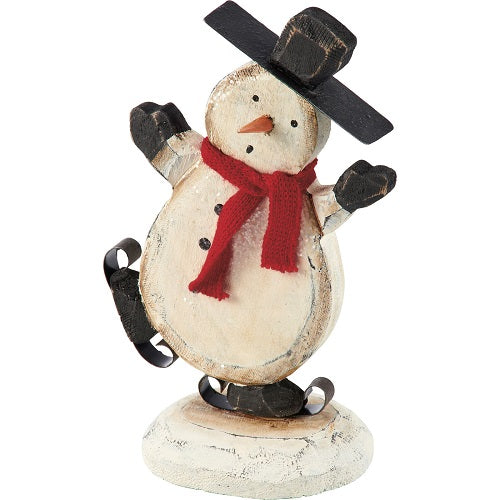 Christmas Snowman Skate Chunky Shelf Sitter Ornament