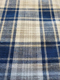 Rustic Woven Blue Gray Plaid Homespun Fabric by the Yard