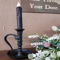 Country Primitive Chamberstick Taper Candle Holder