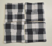 Farmhouse Black and White Check Coasters Set of 4