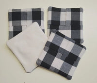 Farmhouse Black and White Check Coasters Set of 4