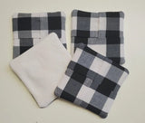 Farmhouse Black and White Check Coasters Set of 4