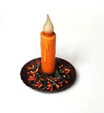 Rusty Tin Fluted Edge Taper Candle Holder ~ Pan