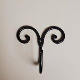 Primitive Wrought Iron Ram's Horn Coat Hat Hook