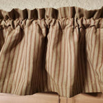 Primitive Mustard Brown Ticking Homespun Valance