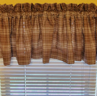 Brown Plaid Homespun Valance