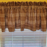 Brown Plaid Homespun Valance