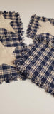 4  Navy Blue Homespun Star Rag Coasters