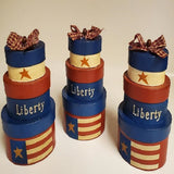 Country Primitive Patriotic Liberty Nesting Boxes