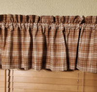 Brown Plaid Homespun Valance