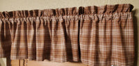 Brown Plaid Homespun Valance
