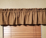 Primitive Mustard Brown Ticking Homespun Valance