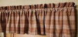 Brown Plaid Homespun Valance