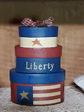 Country Primitive Patriotic Liberty Nesting Boxes