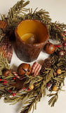 Country Primitive Holiday Pine Christmas Wreath 12"