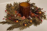 Country Primitive Holiday Pine Christmas Wreath 12"