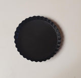 Country Primitive Black Candle Pan 5" Fluted Edge