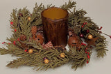 Country Primitive Holiday Pine Christmas Wreath 12"