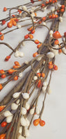 Country Primitive 4 Foot Pip Berry Garland Orange & Cream
