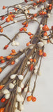 Country Primitive 4 Foot Pip Berry Garland Orange & Cream
