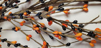 Country Primitive 4 Foot Pip Berry Garland Orange & Black