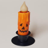 Country Primitive Jack O Lantern Battery Operated Timer Taper Candle 4.5"