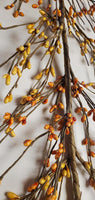 Country Primitive 4 Foot Pip Berry Garland Orange & Yellow