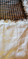 Primitive Black Gingham Check Rag Runner 40"