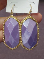 Lavender Hexagon Dangle Earrings
