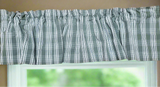 Country Farmhouse Sage Green & White Plaid Stripe Valance