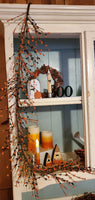 Country Primitive 4 Foot Pip Berry Garland Orange & Black