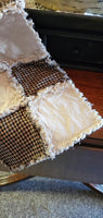 Primitive Black Gingham Check Rag Runner 40"
