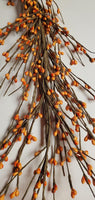 Country Primitive 4 Foot Pip Berry Garland Orange