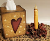 Country Primitive Christmas Plaid Homespun Rag Wreath Taper Candle Ring