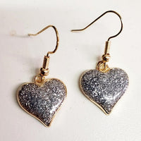 Silver Heart Dangle Earrings