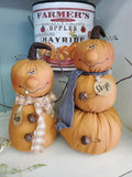 Country Primitive Sam The Goofy Jack O Lantern Pumpkin Fall Thanksgiving Doll