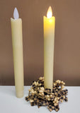 Country Primitive 7" Moving Flame 2 pc Cream Taper Candle Timer