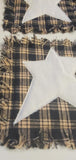 Black Plaid Homespun Rag Coasters Muslin Star