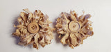 2 Country Primitive Grungy Coffee Stained Muslin Messy Bows