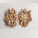 2 Country Primitive Grungy Coffee Stained Muslin Messy Bows