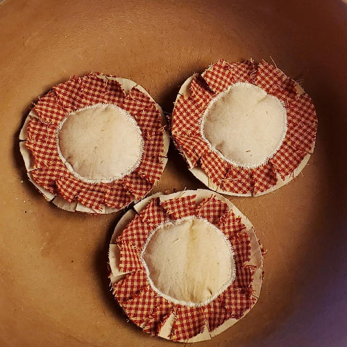 Country Primitive Fabric Flowers Bowl Fillers Red Gingham