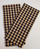 Country Primitive Heritage House Black Check Hand Towel Dish Towel