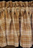 Brown Plaid Homespun Valance
