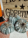 Sage Green Mini Fabric Pumpkins Set of 4